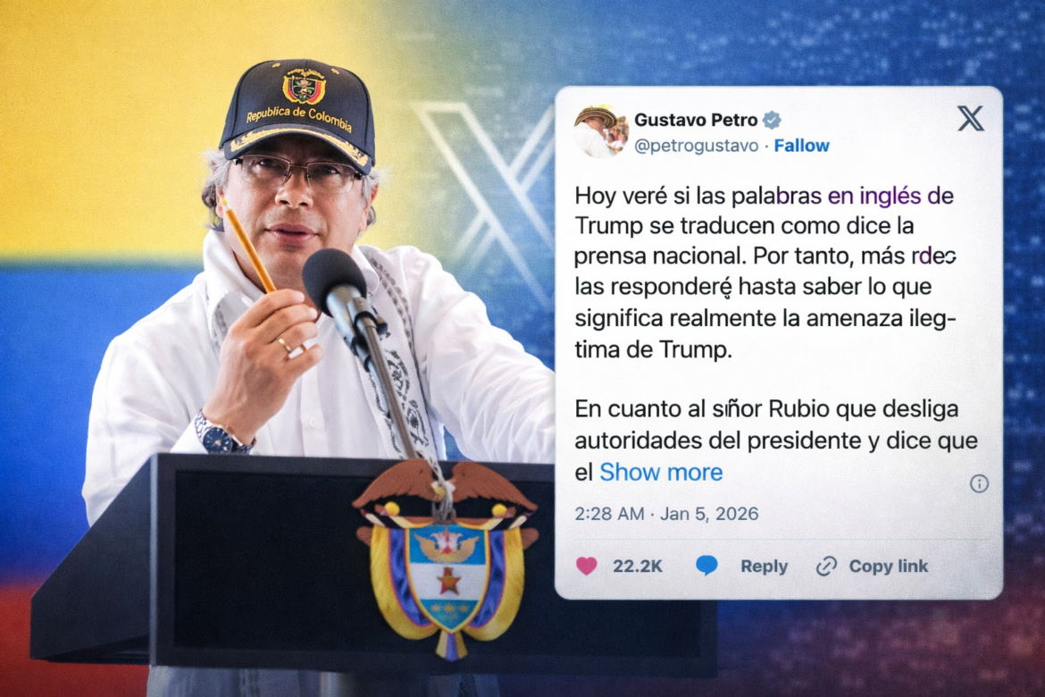 Petro alerta que una agresión contra Colombia podría llevarlo a empuñar las armas