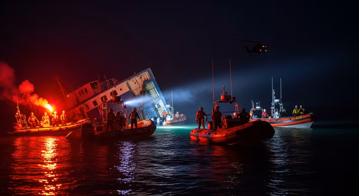 Rescatan a 67 personas, entre ellas 15 niños, tras volcar ferry con 133 viajeros en Guyana